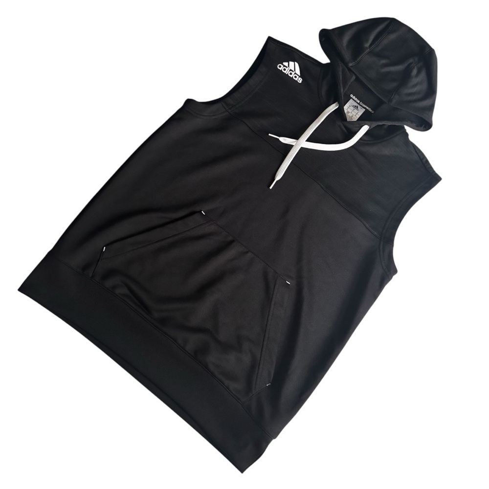 Adidas Basketball Men’s Sleeveless Hoodie Black White Small Fits Junior Medium